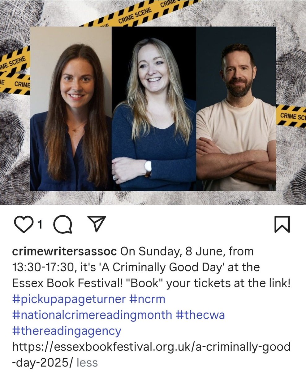 Cara Hunter (@carahunterbooks) on Twitter photo This is TOMORROW! Hope to see you there!
essexbookfestival.org.uk/event/making-a…
<a href="/HarperFiction/">HarperFiction</a> <a href="/fictionpubteam/">HarperFiction PR</a> @essexbookfest <a href="/The_CWA/">The Crime Writers’ Association</a> This is TOMORROW! Hope to see you there!
essexbookfestival.org.uk/event/making-a…
<a href="/HarperFiction/">HarperFiction</a> <a href="/fictionpubteam/">HarperFiction PR</a> @essexbookfest <a href="/The_CWA/">The Crime Writers’ Association</a>
