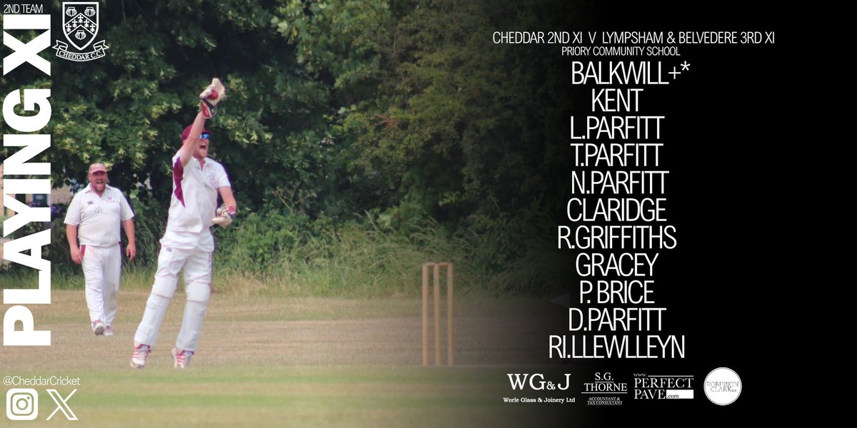 Today’s sides; the forecast isn’t looking great but hopefully avoids us as the 1st XI host street at Sharpham Road and the 2nd XI travel to Lympsham and Belvedere.