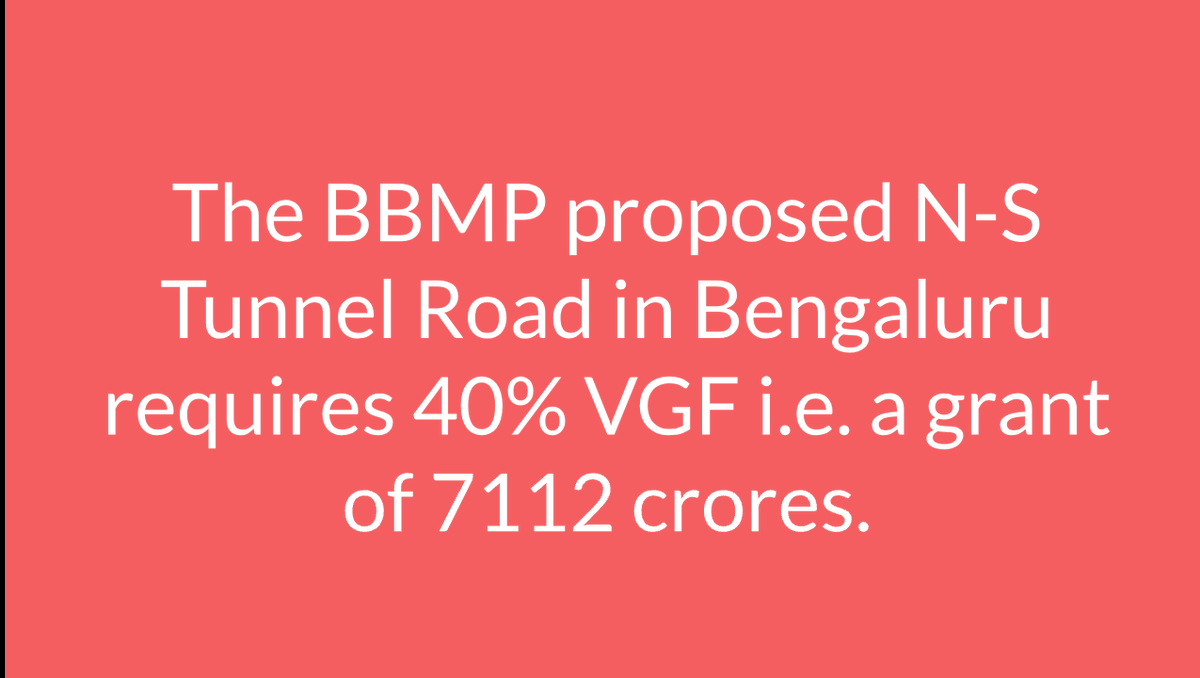 Bengaluru - Don't tell later you didn't know. 

The unscientific BBMP car-only Tunnel Road will require a grant of 7112 crores to the BOT developer. That is a grant, not a loan.   

Now the same 7112 crores invested in metro can expedite construction of Ph 3 &amp; 3a.

Speak up now.