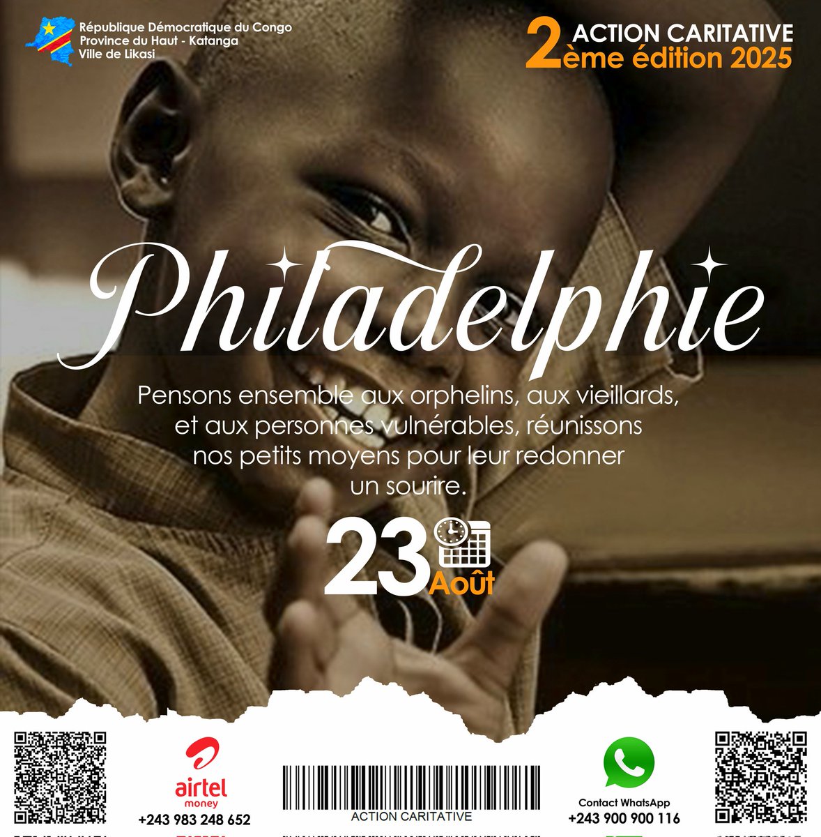 philadelphie01's tweet photo. 🕊 #PHILADELPHIE 2ème Édition 2025 – Une action caritative pour les orphelins, les veuves et les démunis. Un simple geste peut raviver une vie. Avec le peu que nous avons partageons : 👕 Vêtements, 🍚 Vivres,💸 Contributions financières,🤝 Un peu de temps, beaucoup de cœur.❤️🙏 https://t.co/Ycr84Zqk9A