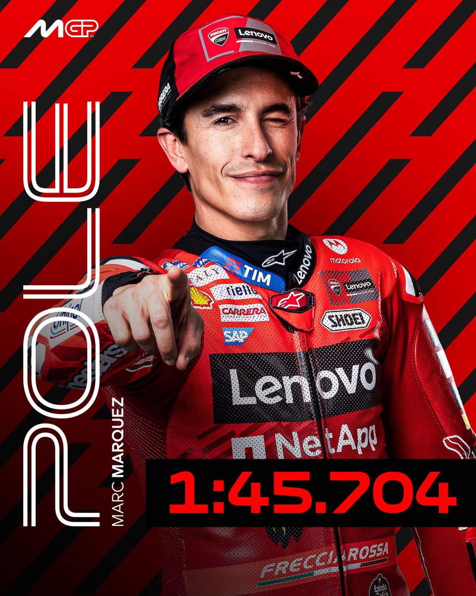 ⏱️ MARC MARQUEZ DE RETOUR EN POLE EN ARAGON ! 

5e pole position de la saison pour le pilote Ducati, battant son propre record de la piste 🇪🇸

Il devance son frère, Alex Marquez 2e et Franco Morbidelli, 3e.

🇫🇷 Côté français, Fabio Quartararo signe la 9e place, Johann Zarco