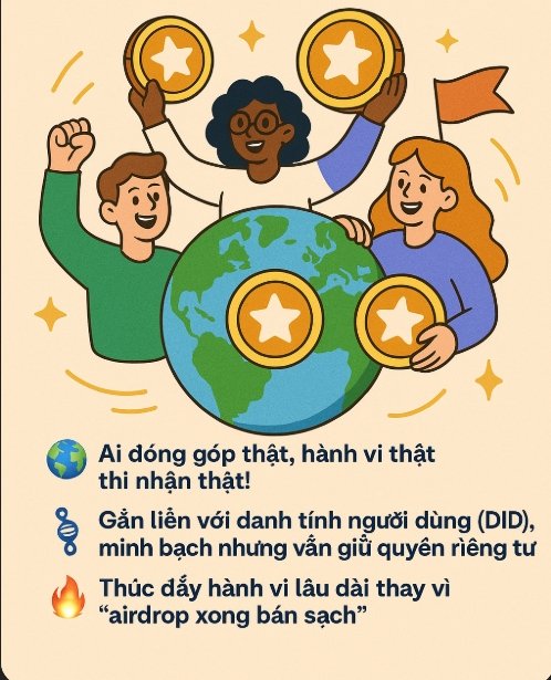 PhanDon7's tweet photo. 🌍 Ai đóng góp thật, hành vi thật thì nhận thật!

🧬 Gắn liền với danh tính người dùng (DID), minh bạch nhưng vẫn giữ quyền riêng tư

🔥 Thúc đẩy hành vi lâu dài thay vì “airdrop xong bán sạch” https://t.co/bdoyV71Vuq