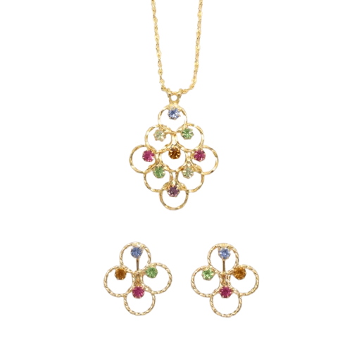 I just adore these colours 💖

• 1950s Vintage Pink Rhinestone Floral Spray Brooch
• Vintage Pastel Rhinestone Gold Plated Necklace &amp; Earrings Set

#MHHSBD #VintageJewellery #giftideas