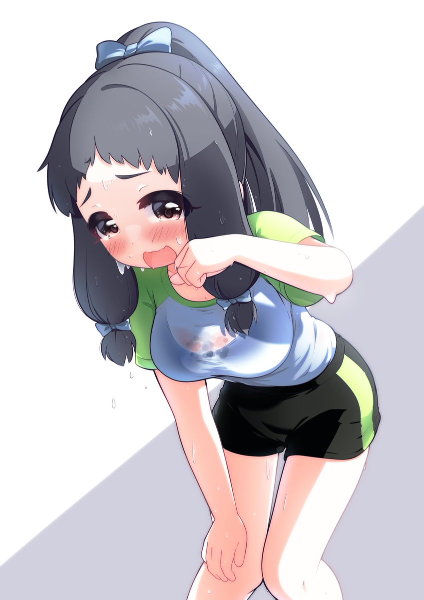 moruru_2's tweet image. 垂れた汗で透けてるのすごい健康的だね…
お水たくさん飲んでね…熱中症には気をつけてね……

#大沼くるみ