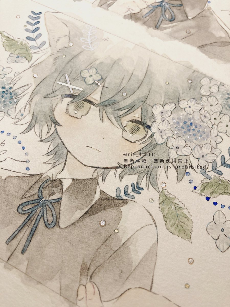 ねことガクアジサイ