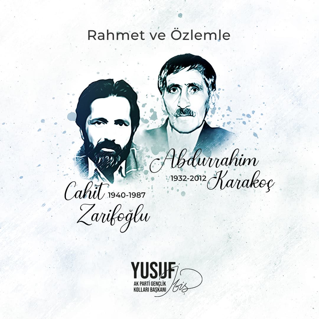 Türk edebiyatına eşsiz katkılarda bulunan, ömürlerine sığmayan büyük davaların iki güzel adamı, iki güzel gönül insanı Cahit Zarifoğlu ve Abdurrahim Karakoç'u vefatlarının yıl dönümünde rahmetle ve saygıyla anıyorum. 

Mekanları cennet olsun.