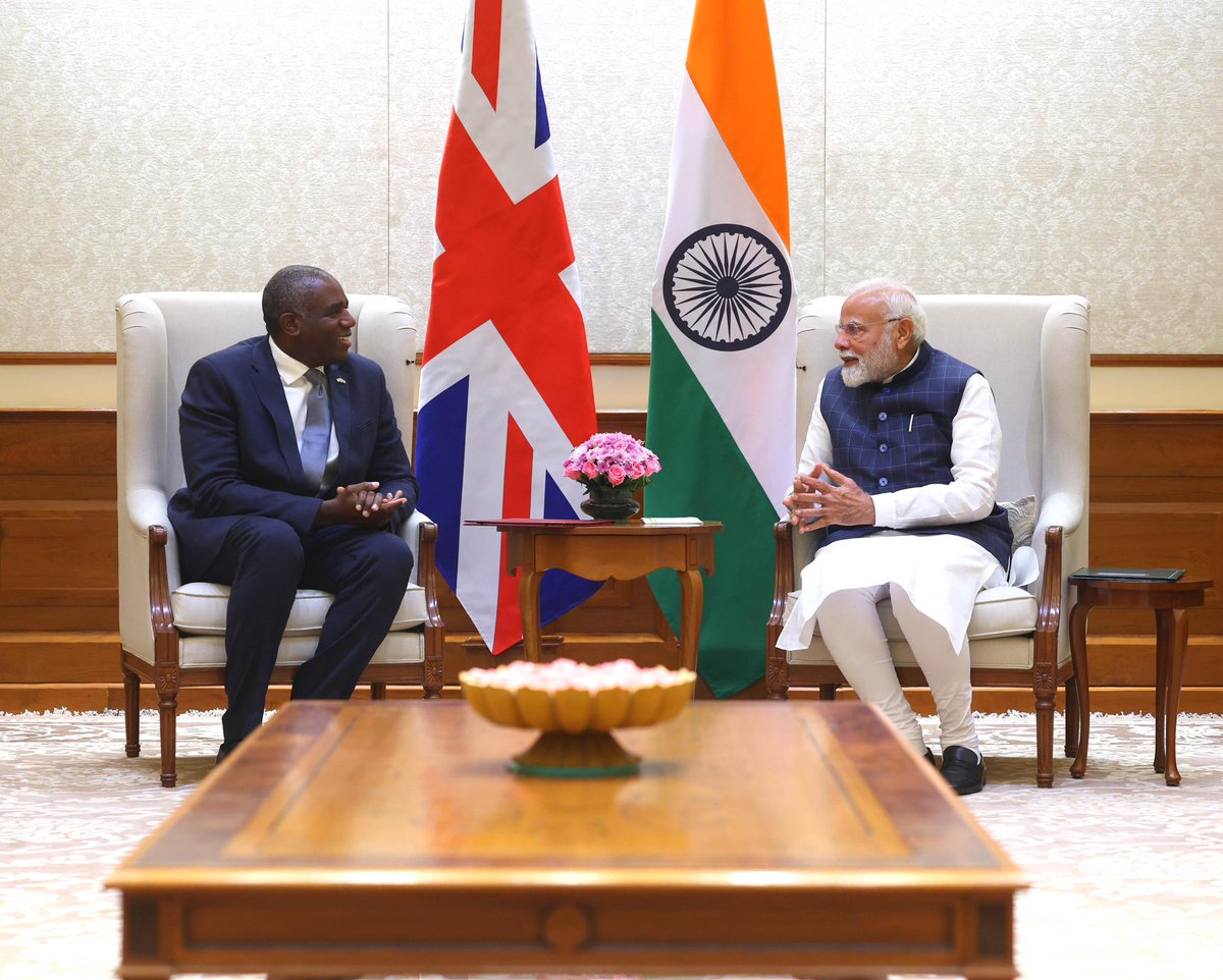 David Lammy (@davidlammy) on Twitter photo Thank you Prime Minister <a href="/narendramodi/">Narendra Modi</a> for your warm welcome to India. Building on the free trade agreement between our great countries, we will continue working together to deepen our partnership, celebrate our unique living bridge, and deliver growth and security. Thank you Prime Minister <a href="/narendramodi/">Narendra Modi</a> for your warm welcome to India. Building on the free trade agreement between our great countries, we will continue working together to deepen our partnership, celebrate our unique living bridge, and deliver growth and security.
