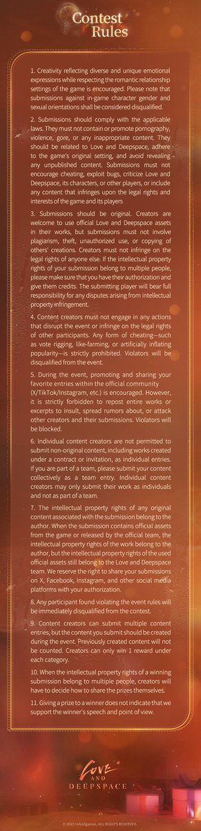 Love and Deepspace | Caleb's Birthday Fan Art Contest
In that summer's embrace, gravity draws your hearts and emotions close.
Participate in the [No-Return Night] Caleb's Birthday Fan Art Contest for a chance to win cash, in-game Diamonds, and 2025 Caleb's Birthday Merch!

Follow