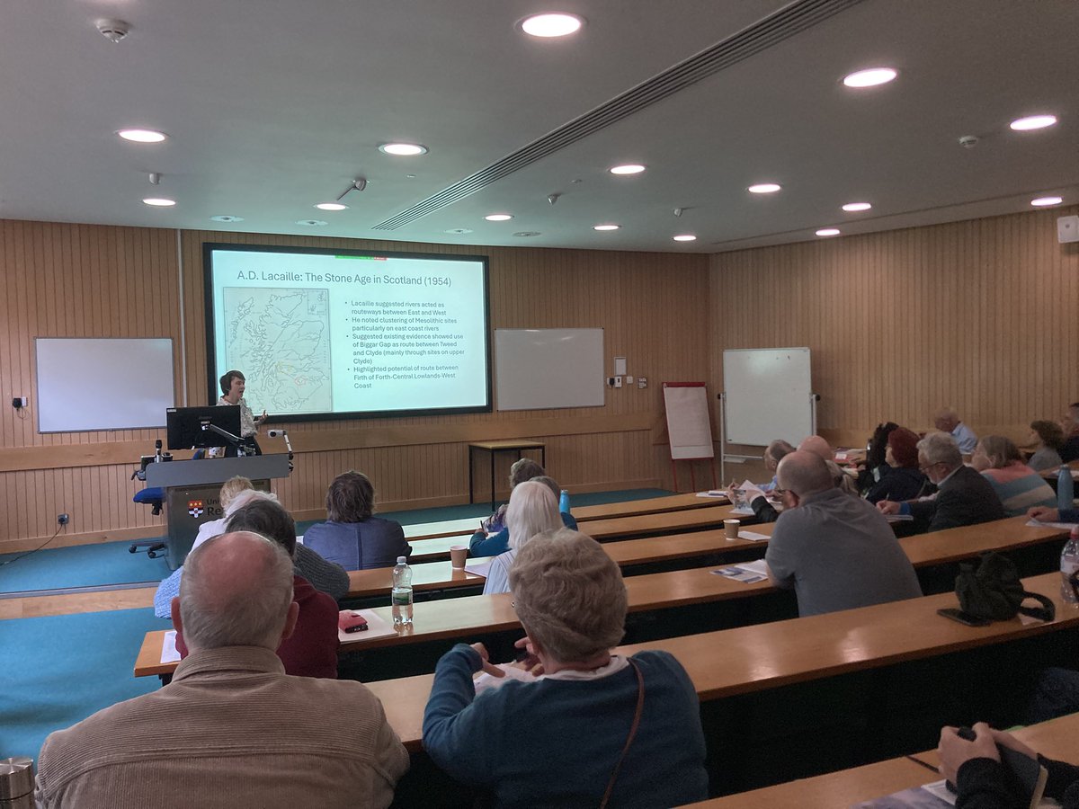WhatKatieDigs's tweet image. Chantal Conneller on Mesolithic landscapes at the Europa meeting - with a lovely nod to Scotland, Lacaille and the work of @mesodeeside too! @PrehistSociety