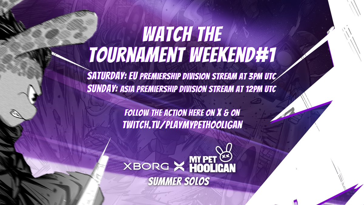 Today it begins! 

XBORG x MPH Summer Solos 🔥

Casual Divisions kick off the tournament stream. With the top 36 per region fighting in the Premiership Division.

Only one Hooligan can leave with a crown! 👑

Tune in as the action goes down with the 6-player FFA chaos 🐰💣
