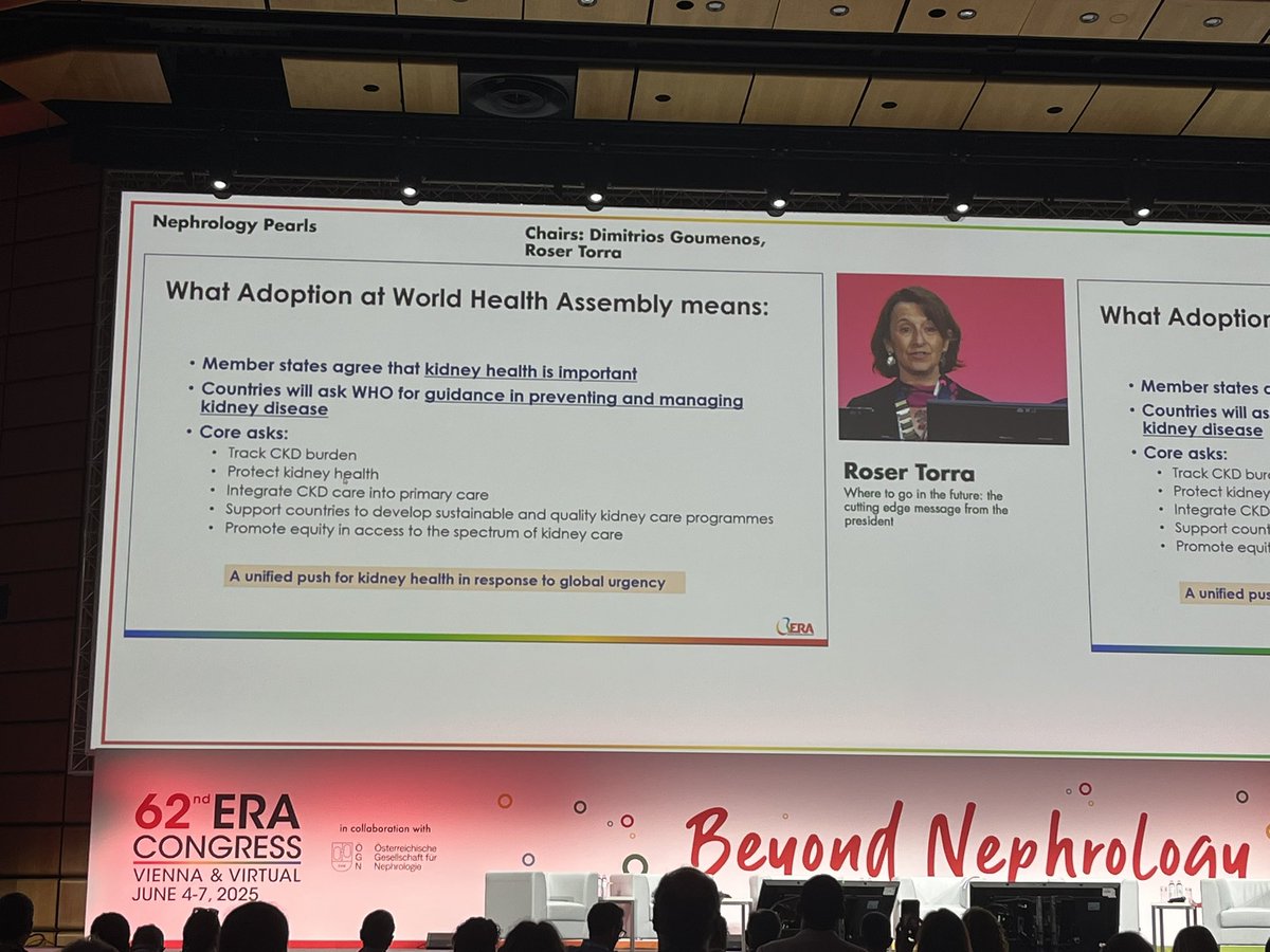 Mabel Aoun,MD,MPH (@mabelaoun) on Twitter photo Great closing remarks by our #ERA25 President <a href="/torra_roser/">Roser Torra</a>
💫Prevention=the core of our nephrology practice.
💫Guatemala advocacy for CKD <a href="/valerie_luyckx/">Valerie Luyckx</a>
💫>8000 attendees!
💫Three women will lead the ERA26 congress in Glasgow.<a href="/serhantuglular/">Serhan Tuğlular</a> Great closing remarks by our #ERA25 President <a href="/torra_roser/">Roser Torra</a>
💫Prevention=the core of our nephrology practice.
💫Guatemala advocacy for CKD <a href="/valerie_luyckx/">Valerie Luyckx</a>
💫>8000 attendees!
💫Three women will lead the ERA26 congress in Glasgow.<a href="/serhantuglular/">Serhan Tuğlular</a>