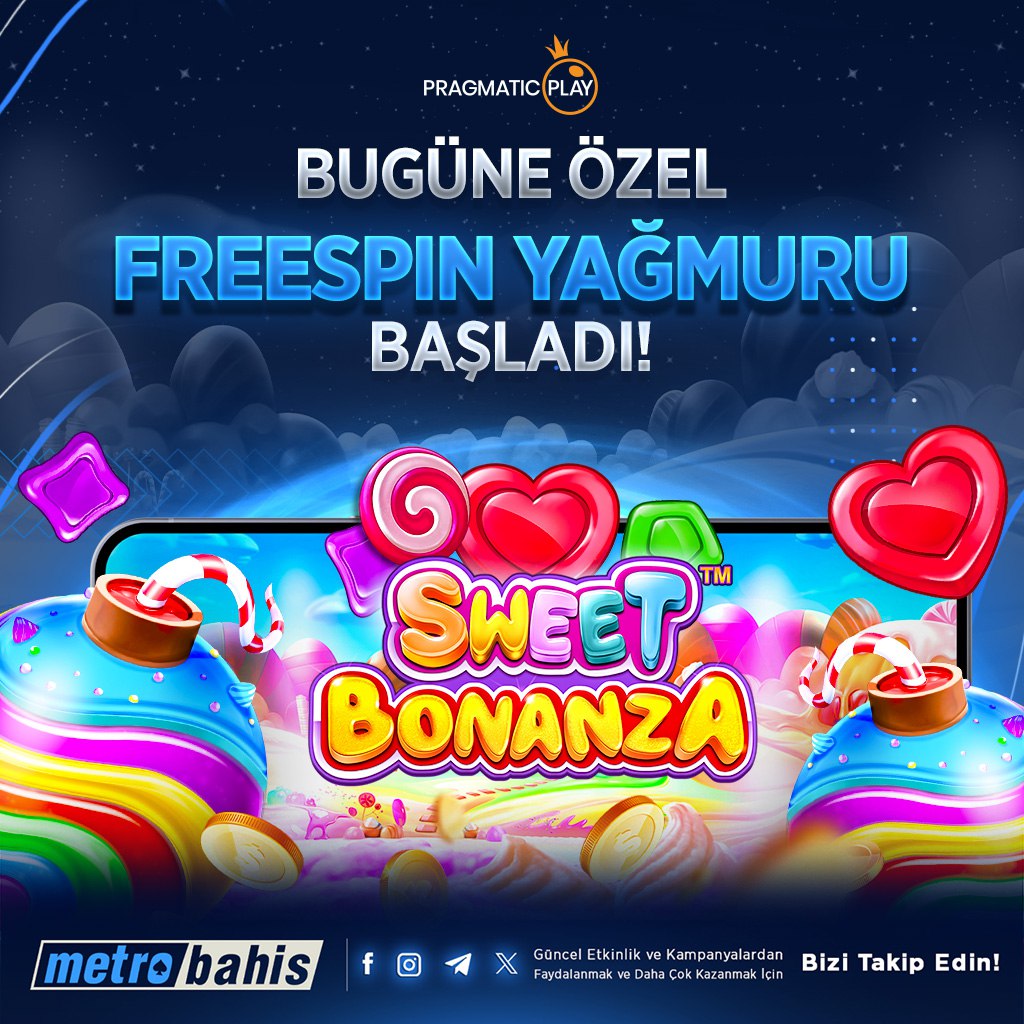Metrobahis_'s tweet photo. 🎁  Freespin Day’s Geldi Tatlı Kazançlar Sweet Bonanza’da!

https://t.co/BaY9cQHJg7 https://t.co/elNf4fTxwV
