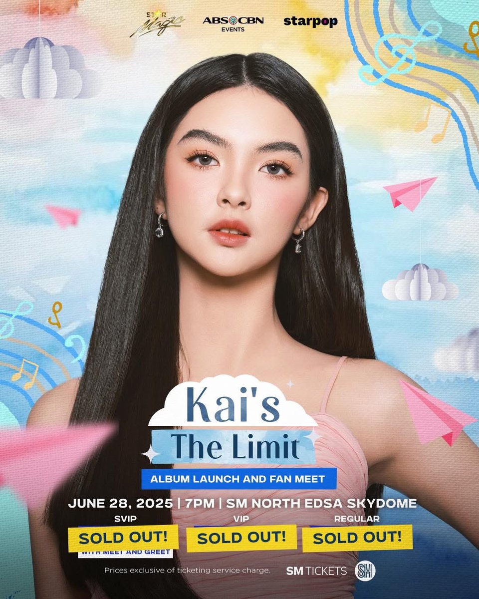 TrendingGarden's tweet photo. KAISHA ON TOP? 💅

Ready to slay the stage with Kai? 💖 She's about to take us above the clouds because we are OFFICIALLY SOLDOUT! 🥳☁️ 

☁️ KAI’S THE LIMIT
🗓️ June 28, 2025 | 7PM
📍 SM North EDSA Skydome

#KAIsTheLimit #KaiMontinola #ABSCBNEvents #ABSCBNMusic #StarPopPH https://t.co/AvvY2TKH5x