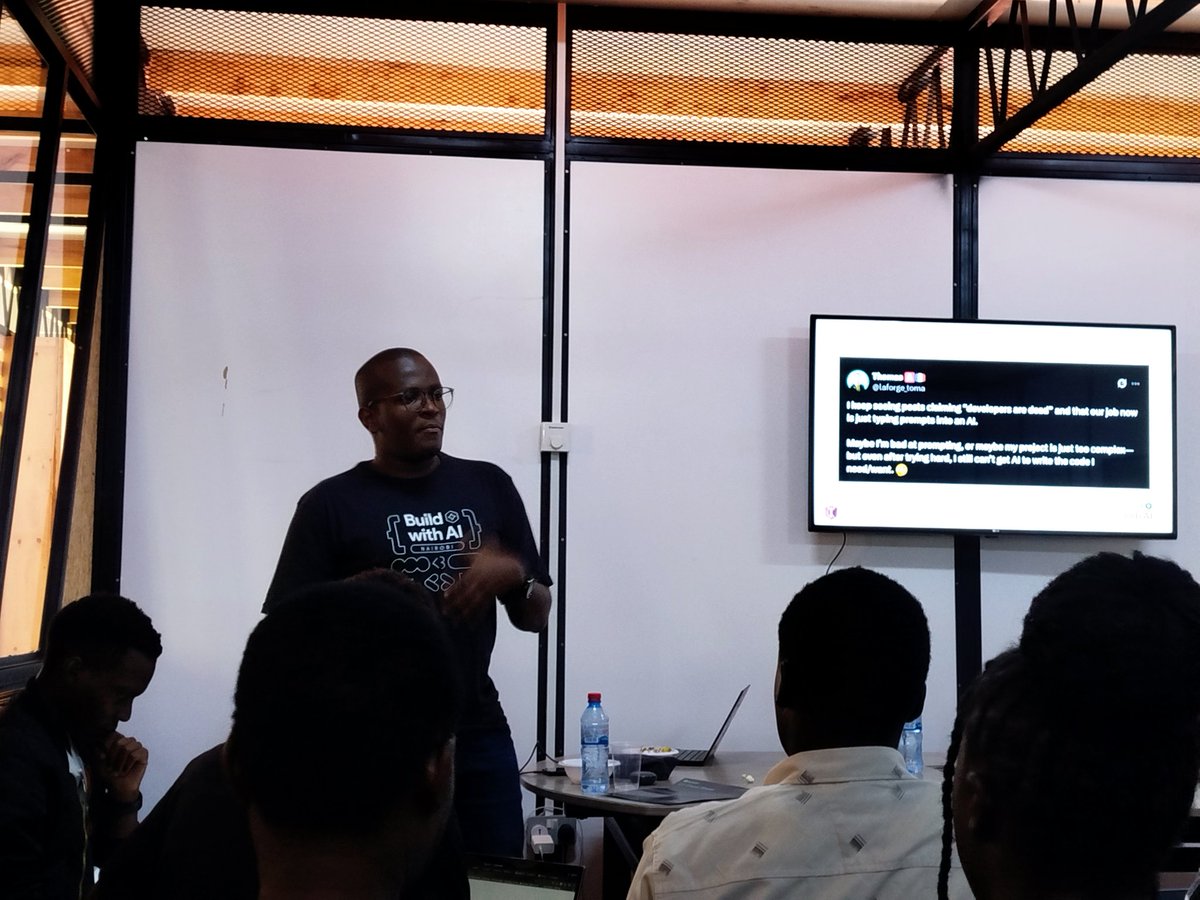 Olvine George π°πͺ( DartFlutterGuy π ) (@georgeolivine) on Twitter photo Haraka upesi bila kupoteza wakati ...
On the next session led by <a href="/wayne_gakuo/">Wayne Gakuo</a> #BuildWithAI #BuildWithAIKisumu <a href="/gdg_kisumu/">GDG Kisumu</a> Haraka upesi bila kupoteza wakati ...
On the next session led by <a href="/wayne_gakuo/">Wayne Gakuo</a> #BuildWithAI #BuildWithAIKisumu <a href="/gdg_kisumu/">GDG Kisumu</a>