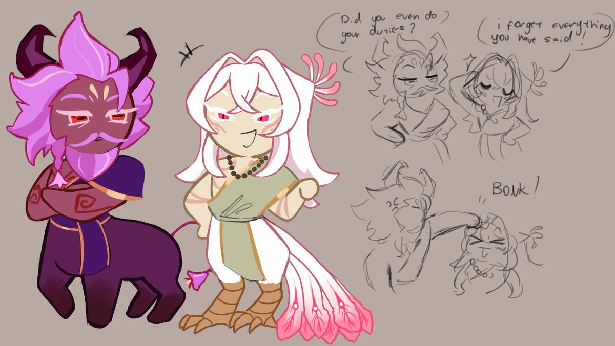 Practicing the crk artstyle with those two

#crkoc #saffronbuffalocookie #oc