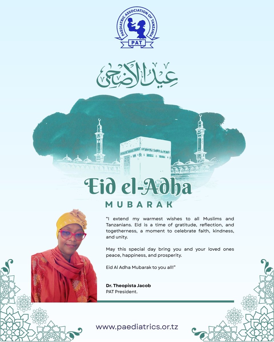 Warmest Eid greetings from Our President <a href="/DrTheo5/">Dr Theopista Jacob Masenge</a> 
#EidMubarak