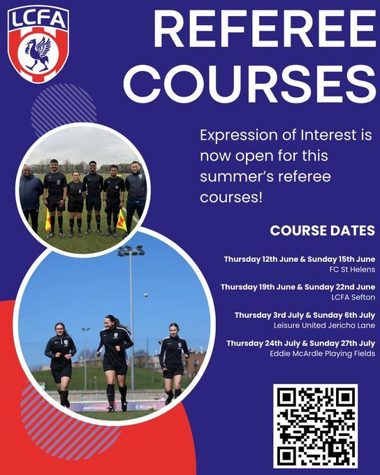We can't wait for our first referee course of the summer to get underway next week! 🙌

Want to get involved in a course this summer? 🌞

Express interest ➡️ buff.ly/y5F8dmL