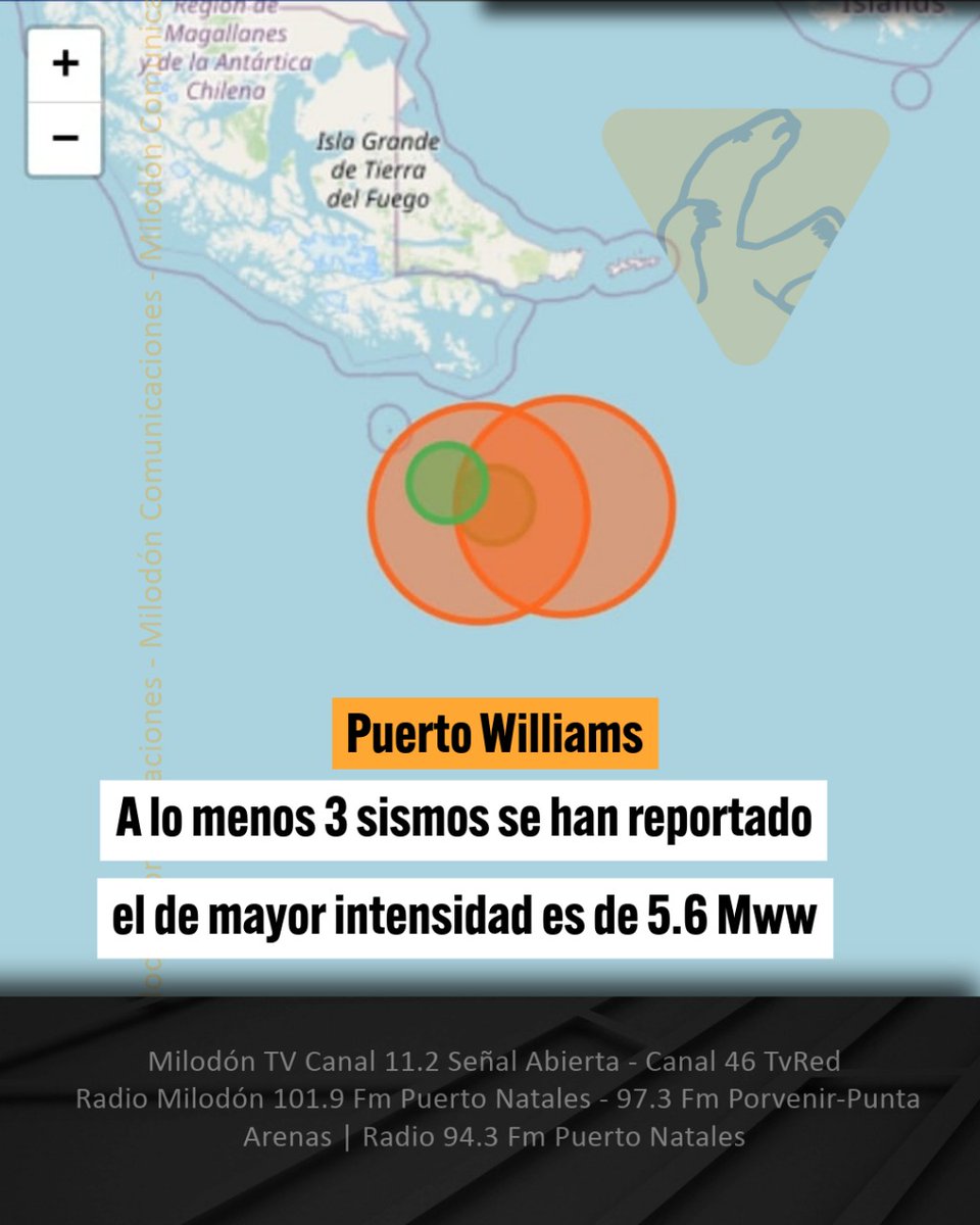 De acuerdo a la información proporcionada por el Centro Sismológico de Nacional al menos tres sismos se han reportado durante esta mañana de Sábado. Todos a 262 km al Sur de Puerto Williams, a 10 km de profundidad.
La intensidad de cada uno es 3.5 Ml – 5.6 Mww  y 3.5 Ml