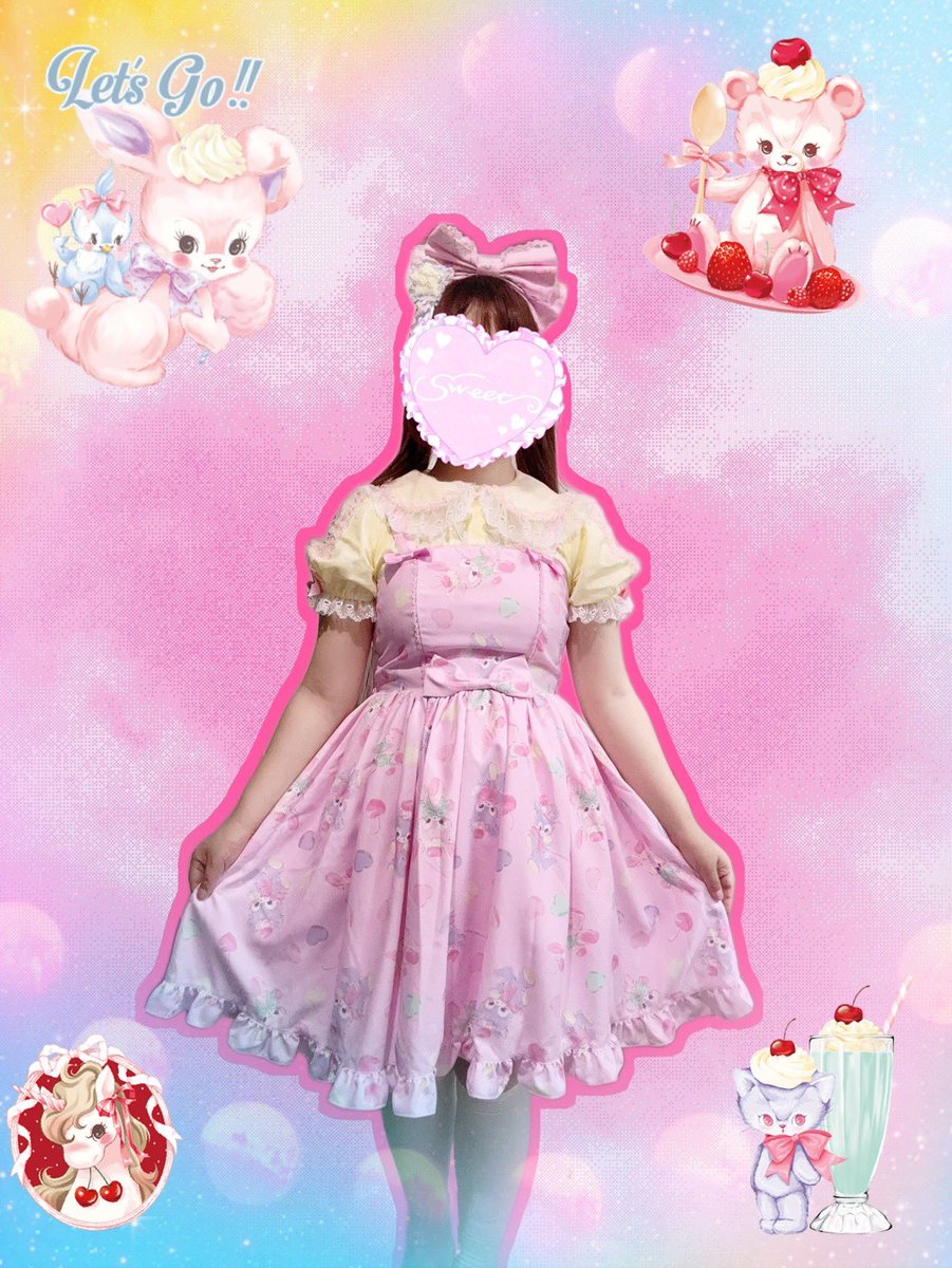 ChalmiereでMAKIさんのコラボJSK買ってきました🩷
今回描かれているキャラクターもとても可愛くて
、これは行かねばとラフォーレ開店凸してきました🥳
タグついたままだけど帰ってすぐ試着しましたがやっぱり可愛かった…（カチューシャはプリティの）
着やすそうなのでもりもり着ようと思います🥰