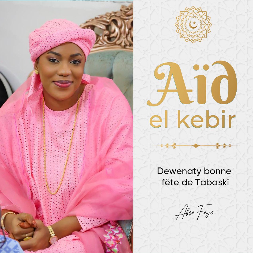 En ce jour béni de la Tabaski, je souhaite à chacune et chacun d’entre vous une fête empreinte de paix, de solidarité et de spiritualité.

Que la lumière de cette fête illumine nos foyers,renforce les liens qui nous unissent et que cela soit un moment de grand bonheur pour tous.
