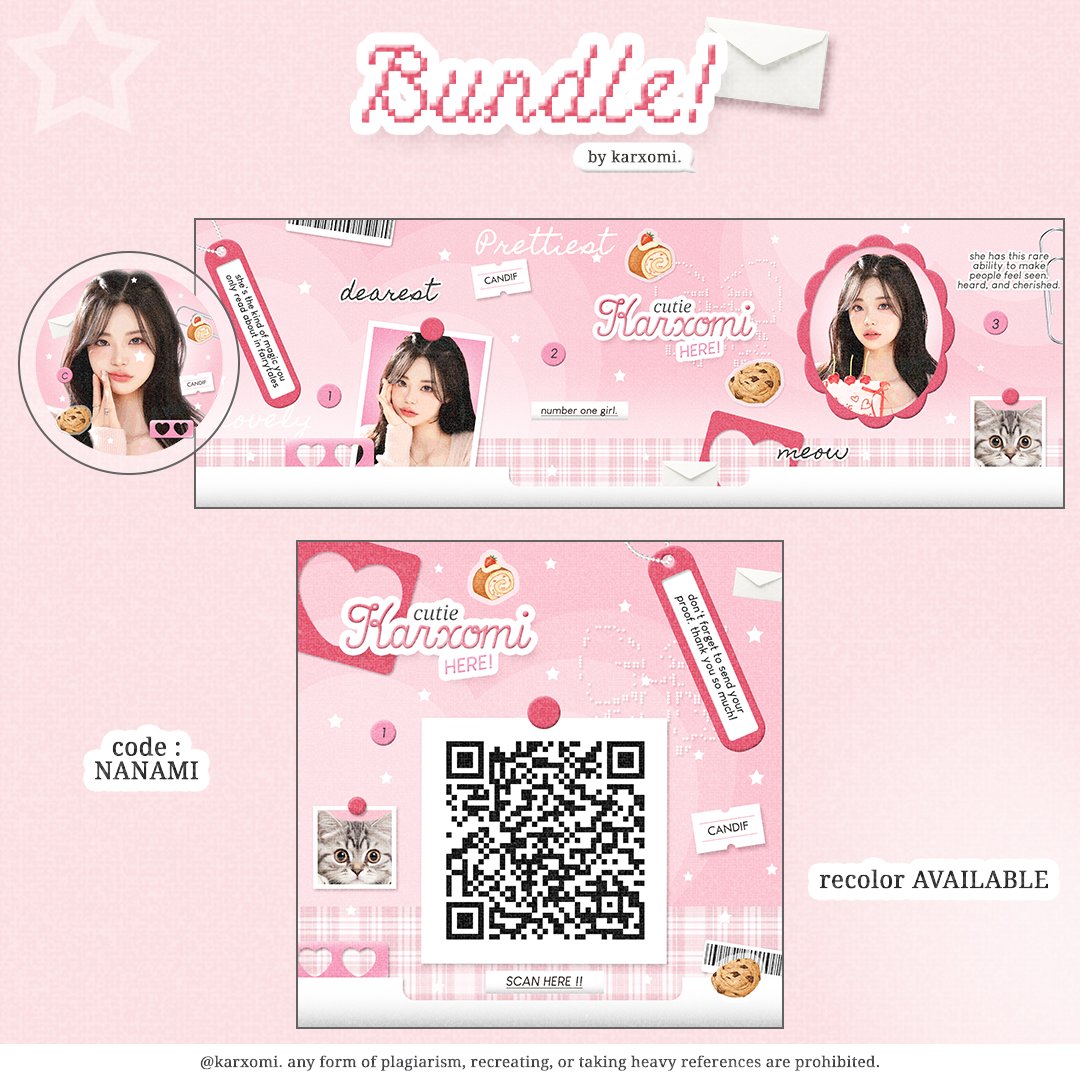 karxomi's tweet image. layout &amp;amp; qr deco made by req bundle-nya kak! ada wabisnya juga loh 🤍

#zonauang #zonaba