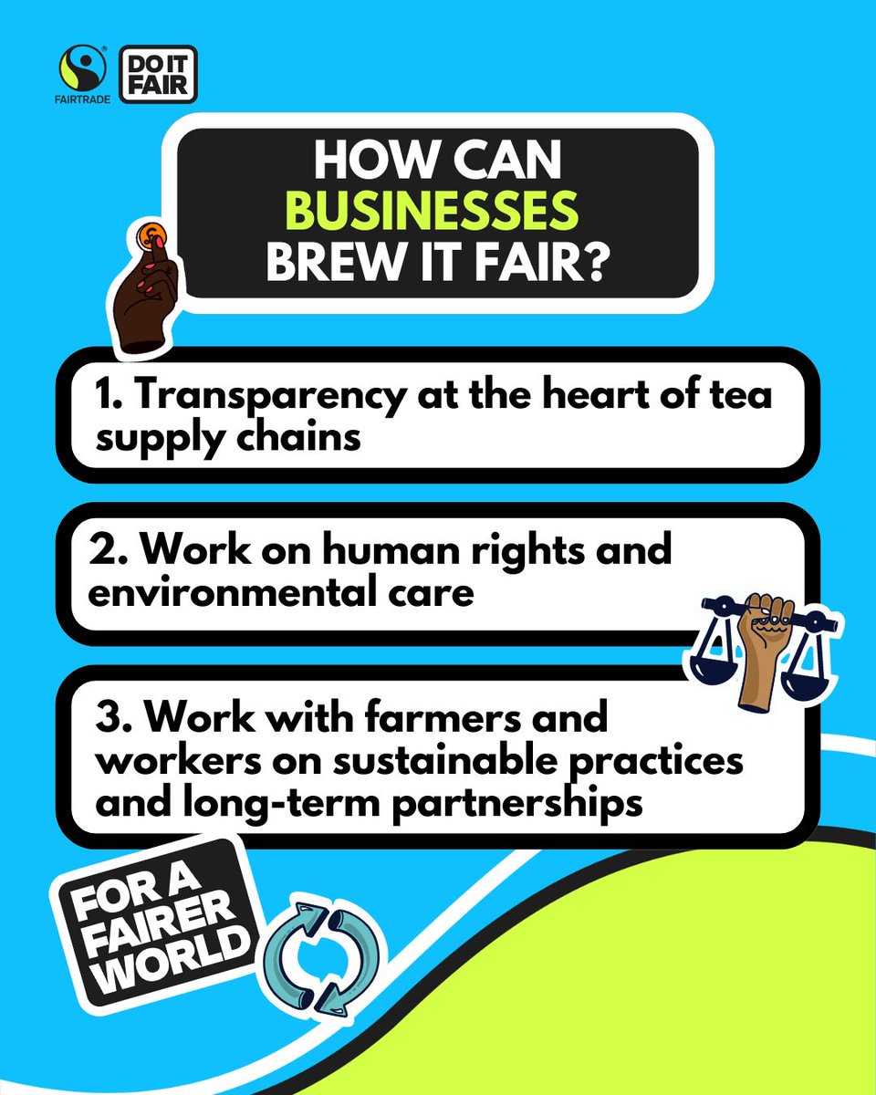 🌱 UK businesses, it's time to step up and #DoItFair for the people who pick our tea!

Ethical sourcing isn’t just good business—it’s a commitment to fairness. 

Let’s make a change that supports those who grow the tea we love - sign the petition! 🌍💚

fairtrade.org.uk/do-it-fair?utm…
