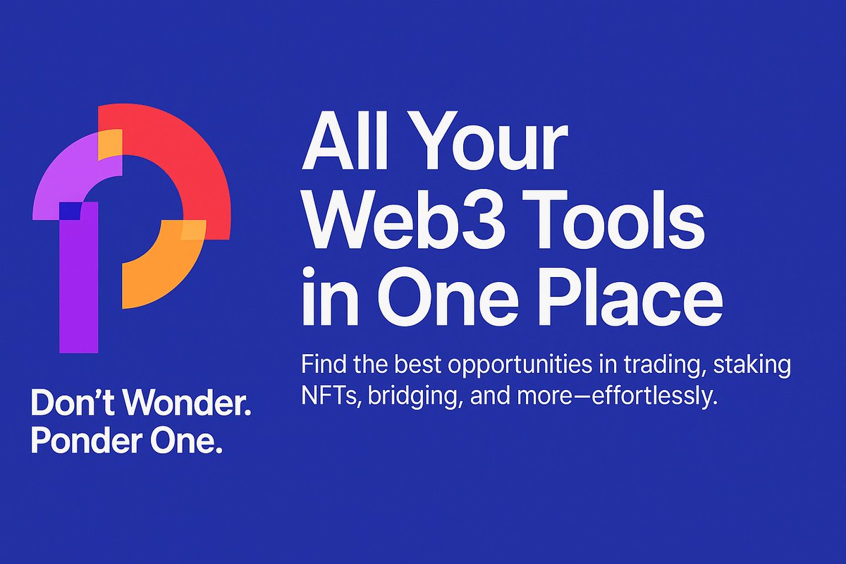 Rheetah296's tweet photo. Navigating Web3 just got easier with @Ponder_One
It compares DEXes, NFT markets, bridges, fiat ramps, staking, restaking, lending & more, all in one place.
Powered by #PonderAI and $PNDR.
Don’t Wonder. Ponder.
#DontWonderPonder #WeGetIt https://t.co/wDtSGMcy2x