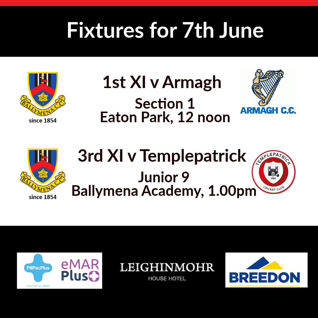 Just two games this weekend. Firsts take on Armagh at Eaton Pl, hoping to build on their win over Bangor on Thurs, while Thirds play Templepatrick at Ballymena Acad. Hopefully the rain will stay away.

Best of luck to both sides. All support welcome!