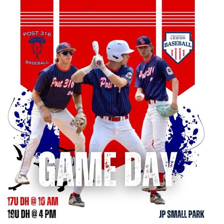 Packed day of baseball on tap as 17u hosts a divisional doubleheader against FSA Aces Red starting at 10 am followed up with 19u hosting a doubleheader vs WOC Snapdragons at 4 pm!