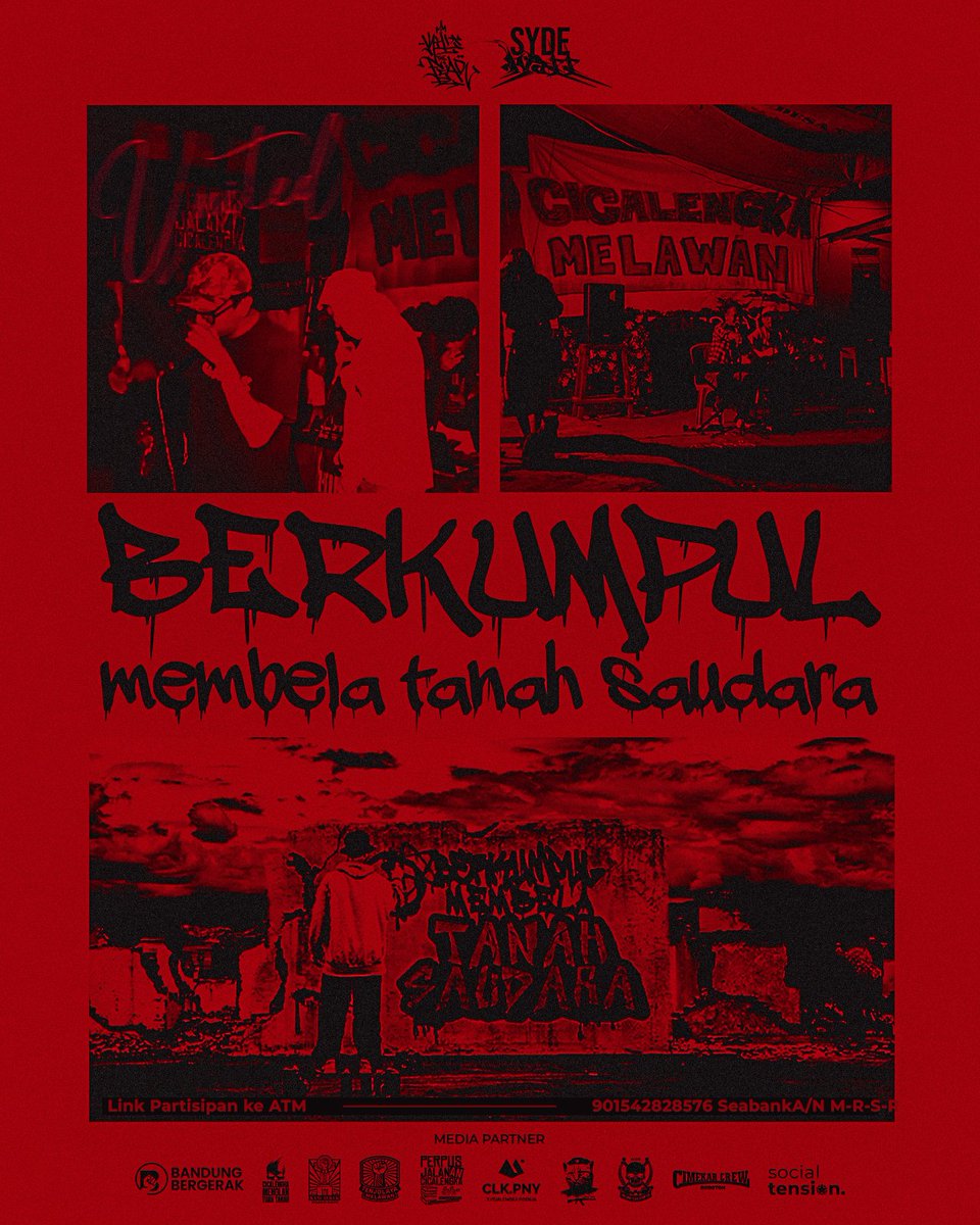 Tanah kami, hidup kami!
Warga Tenjolaya bangkit melawan mafia tanah yang coba merebut hak kami. Tanpa dukungan pemerintah, kami berdiri sendiri—tapi tidak akan pernah sendiri.

🌾 Bazar warga
❤️ Posko kesehatan
🗣️ Forum diskusi rakyat

*MARI BERSATU*