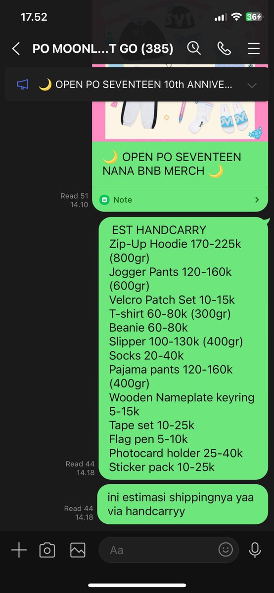 🌙 OPEN PO NANA BNB MINBAK MERCH Merchandise 🌙

💰Price on pic
📍dom jakarta
💯GO LINE 500+ testi
✅ BOOKSLOT 50-100k buat 5 orang pertama

t seventeen svt pre order nanatour pants hoodie wooden keyring pen baju tshirt beanie slipper sendal tape set flag sticker photocard wts hc
