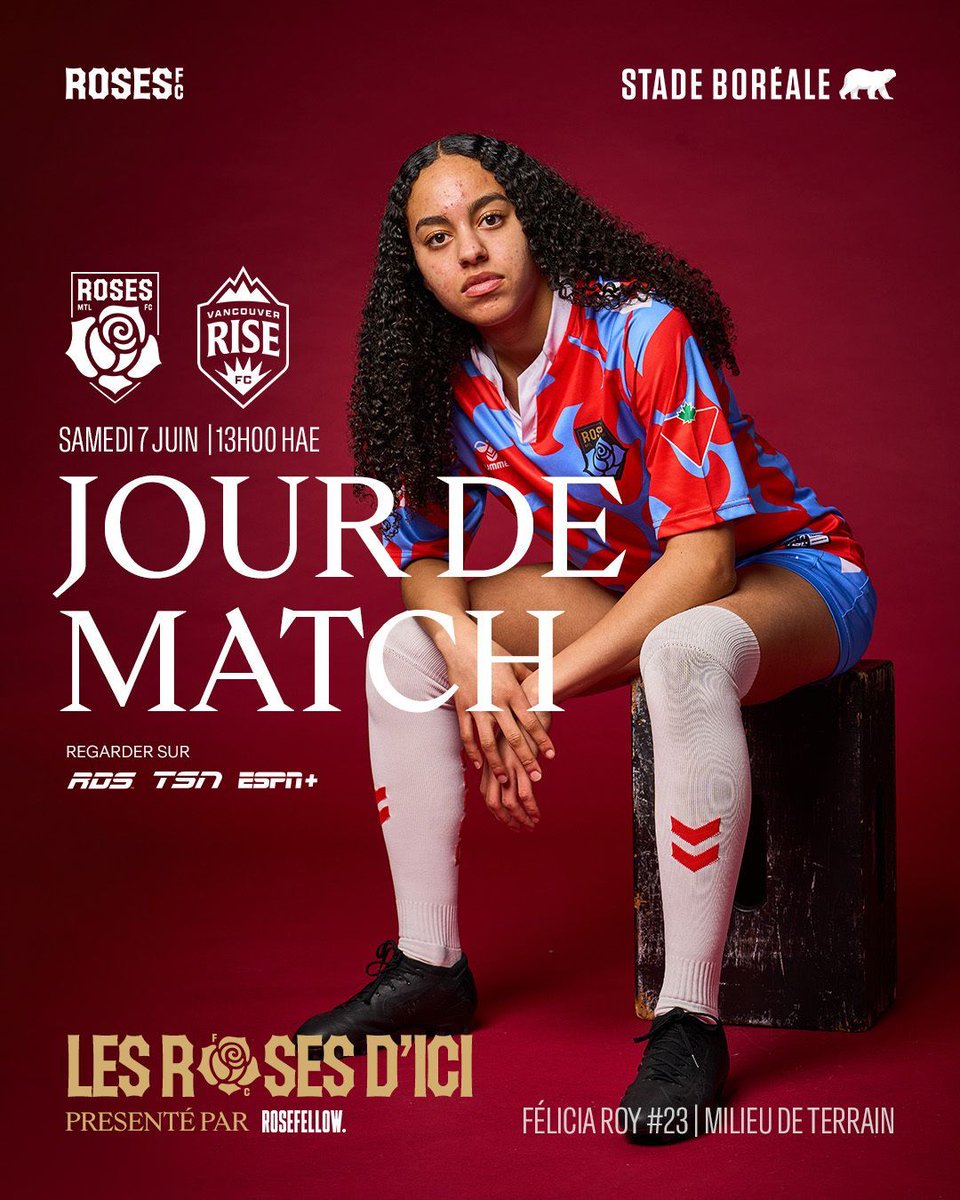 Roses de Montréal (@rosesmtlfc) on Twitter photo Affrontement Est-Ouest ⚔️
Jour de match avec <a href="/villedelavalqc/">Ville de Laval</a> pour notre match Les Roses d'ici présenté par Rosefellow
-
East coast versus West coast matchup ⚔️
Our Roses are ready to rise
It's Game day with <a href="/villedelavalqc/">Ville de Laval</a> for our Homegrown Roses match presented by Affrontement Est-Ouest ⚔️
Jour de match avec <a href="/villedelavalqc/">Ville de Laval</a> pour notre match Les Roses d'ici présenté par Rosefellow
-
East coast versus West coast matchup ⚔️
Our Roses are ready to rise
It's Game day with <a href="/villedelavalqc/">Ville de Laval</a> for our Homegrown Roses match presented by