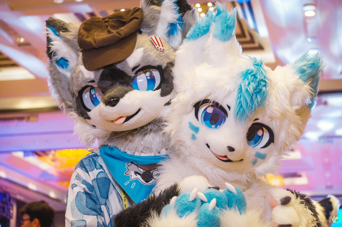 “和可爱的乌冬小侦探一起去探险吧～”
📸：飘飘
左：乌冬 右：自己
#FursuitFriday