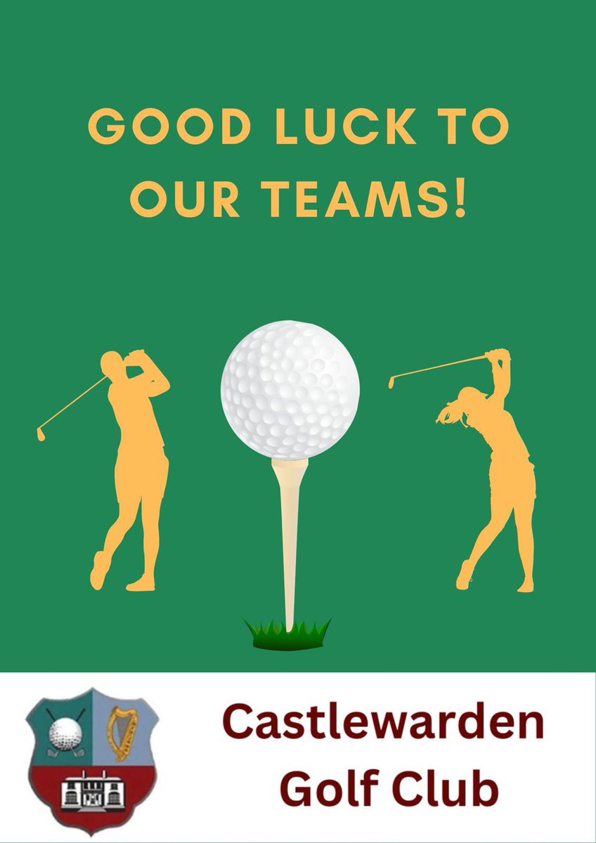 Best of luck to our teams in interclub action this weekend: Women’s Revive Fourball v Rathcore, Men’s Naas Trophy v Millicent and Senior Fourball v Killeen. Play well &amp; enjoy! 💪🏻 ⛳️