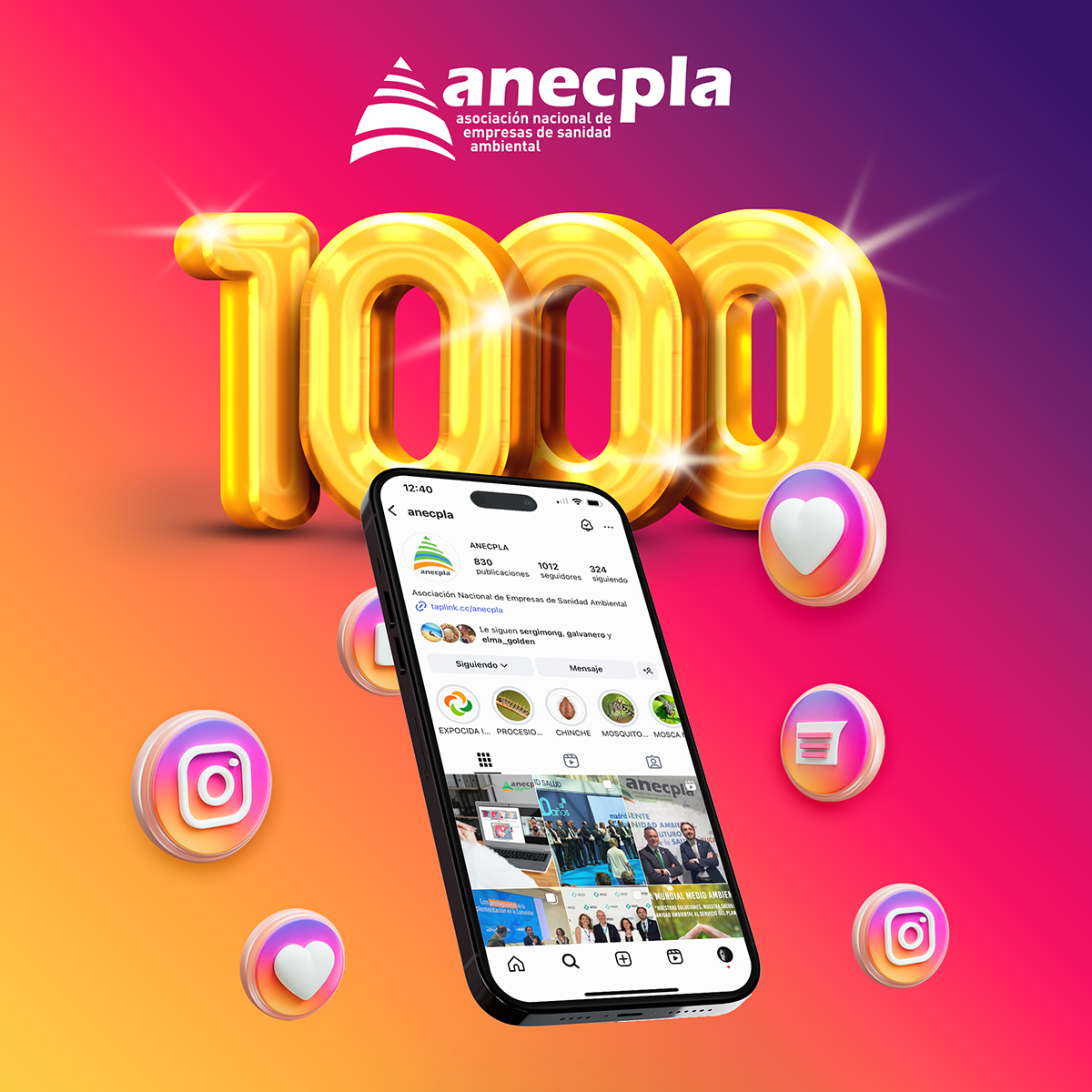 ¡🎉 Ya somos 1.000 en Instagram! 🎉

Gracias por ser parte de esta comunidad que no para de crecer. Cada “me gusta”, cada comentario y cada mensaje nos impulsa a seguir compartiendo con más pasión que nunca.

¡Seguimos creciendo juntos!

Síguenos: instagram.com/anecpla/