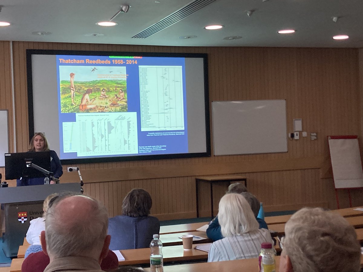 WhatKatieDigs's tweet image. Closer to home again at the Thatcham Reedbeds with Catherine Barnett. Lovely to see multiple lines of env arch evidence integrated to paint such a vivid picture of these rich marsh environments that were centres of human and animal interaction in the mesolithic @PrehistSociety