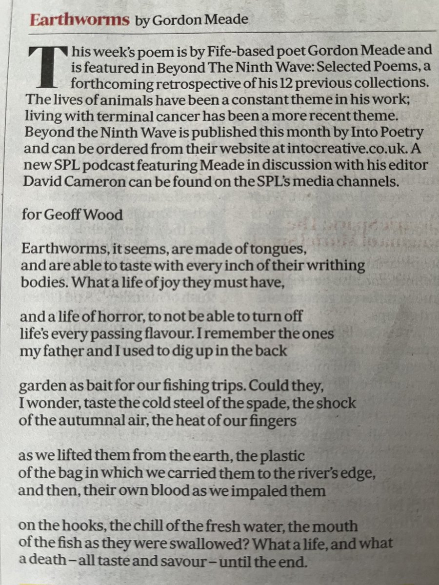 David Cameron (@dcameronpoet) on Twitter photo The Scotsman's Poem of the Week is taken from Gordon Meade's 'Beyond the Ninth Wave: Selected Poems', published by Into Poetry, an offshoot of the Scottish arts review site and book publisher, <a href="/intocreative/">Into Creative</a>. The Scotsman's Poem of the Week is taken from Gordon Meade's 'Beyond the Ninth Wave: Selected Poems', published by Into Poetry, an offshoot of the Scottish arts review site and book publisher, <a href="/intocreative/">Into Creative</a>.