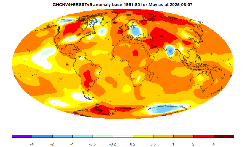 moyhu: May global surface TempLS down 0.088°C from April. 
Second warmest May in the record, after 2024.
moyhu.blogspot.com/2025/06/may-gl… via <a href="/nstokesvic/">Nick Stokes</a>