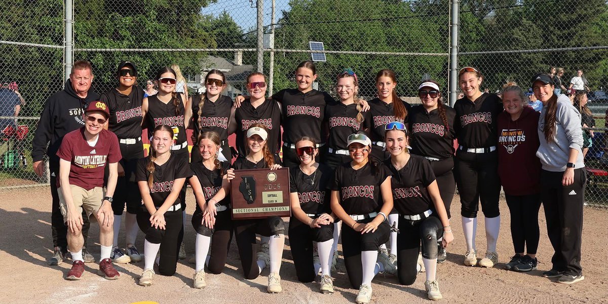 Congrats to the Lady Broncos on winning the 7th Sectional Championship in program history, and first on our home field! Montini knocked off top-seeded St. Francis 13-2 to advance to Monday’s Super-Sectional where they will face St. Laurence at Benedictine University at 4:30pm.