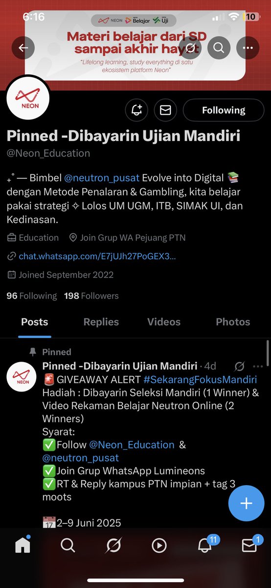 studywither's tweet photo. @Neon_Education @neutron_pusat Bismillahirahmanirahim. Habis shalat minta petunjuk dari Allah ternyata muncul inii. Semoga aku bisa dapet giveawaynya karena mauu coba mandiri belum di restuin orangtua, padahal skor UTBK cukup tinggi. Izin tag @kakschery @chocostudy_ @tertms https://t.co/MZs9J1Klfv