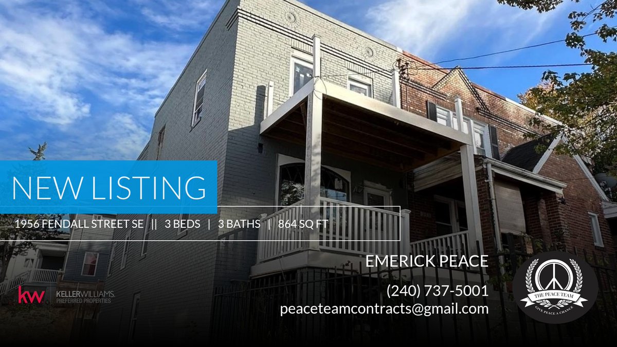 EmerickPeace's tweet image. 📍 New Listing 📍 Take a look at this fantastic new property that just hit the market located at 1956 Fendall Street Se in Washington. Reach out here or at (240) 737-5001 for more information homeforsale.at/1956_FENDALL_S…