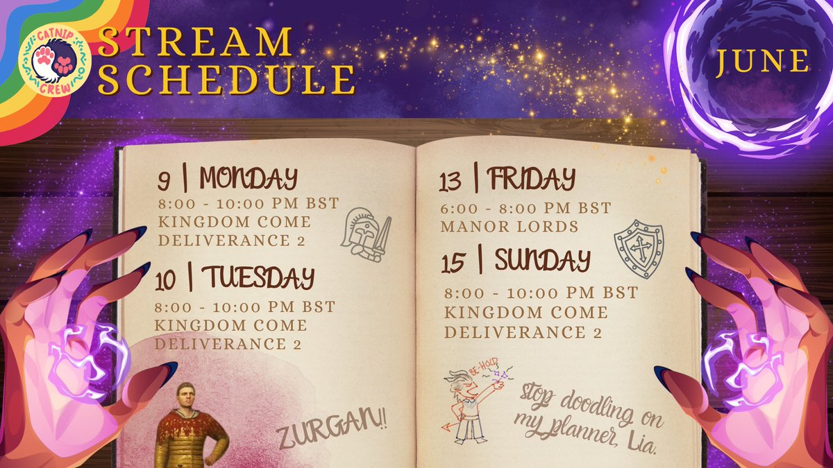 Next week’s schedule! Time for some serious KCD progress 💪