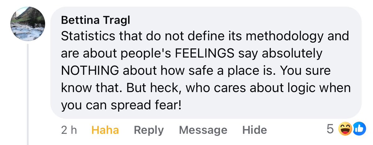 StefanTompson's tweet image. Most Poles and Czechs feel safe walking alone at night, whereas most British and French people do not.
However, according to “brilliant intellectuals" like Bettina, these feelings mean nothing, and it’s just spreading fear!
Cohesive countries are safer, by every metric.