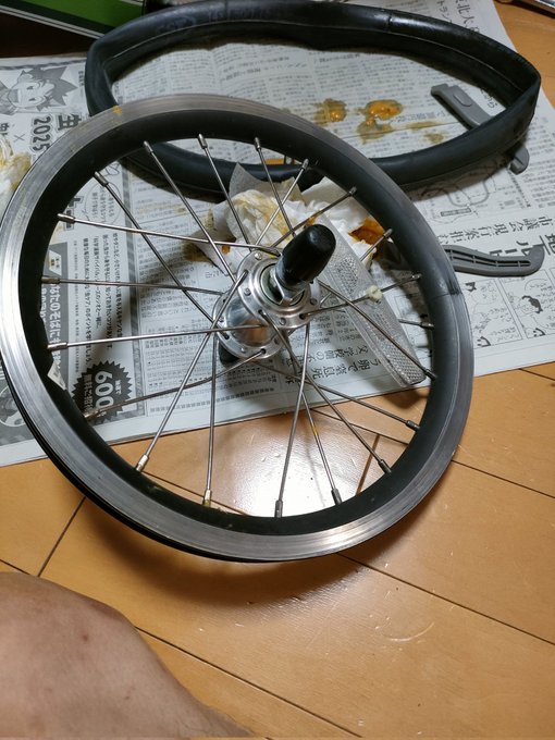 知らないうちにパンクしてたので修理 