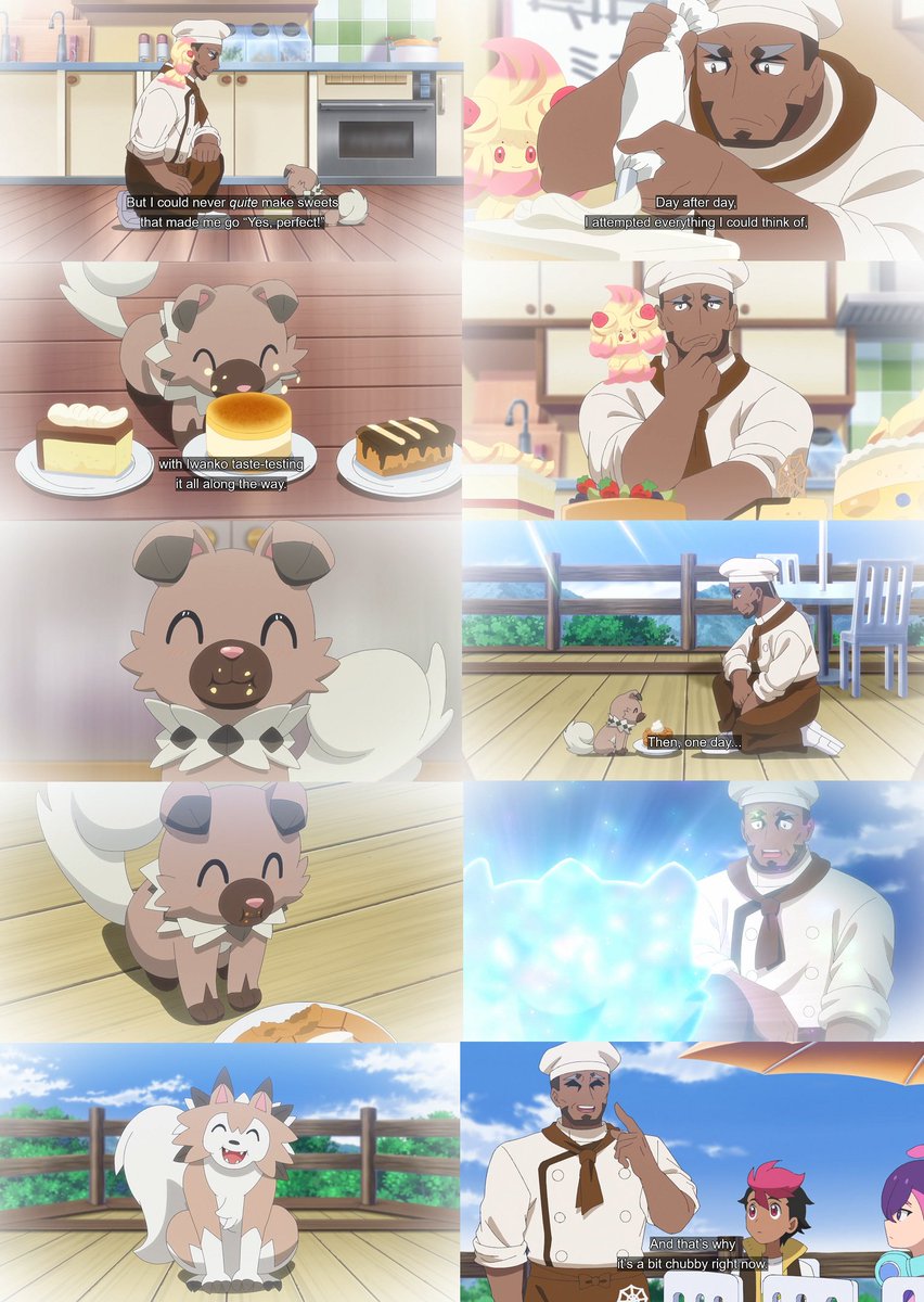 This was literally the most perfect way for Murdocks Rockruff to evolve. It's so fitting for both of them 😭🫶

Rockruff truly loved eating his sweets and combined with the love and care Murdock put in everything he makes the puppy evolved 🥹💜