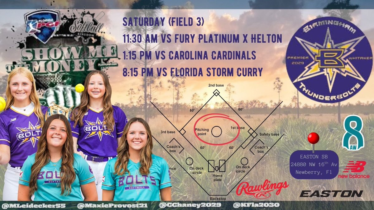 Birmingham Thunderbolts Whitaker 2029/2011 (@bolts_2029) on Twitter photo Show Me The Money!!! #Day2
#BoltsBoom #BhamBoltsMade
Come see our Pitchers!!! ๐ฟ
<a href="/CChaney2029/">Caroline Chaney</a> <a href="/KFla2030/">Kate Flanagan</a> <a href="/MaxieProvost21/">Maxie Provost</a> <a href="/MLeidecker55/">Makenzie Leidecker</a> Show Me The Money!!! #Day2
#BoltsBoom #BhamBoltsMade
Come see our Pitchers!!! ๐ฟ
<a href="/CChaney2029/">Caroline Chaney</a> <a href="/KFla2030/">Kate Flanagan</a> <a href="/MaxieProvost21/">Maxie Provost</a> <a href="/MLeidecker55/">Makenzie Leidecker</a>