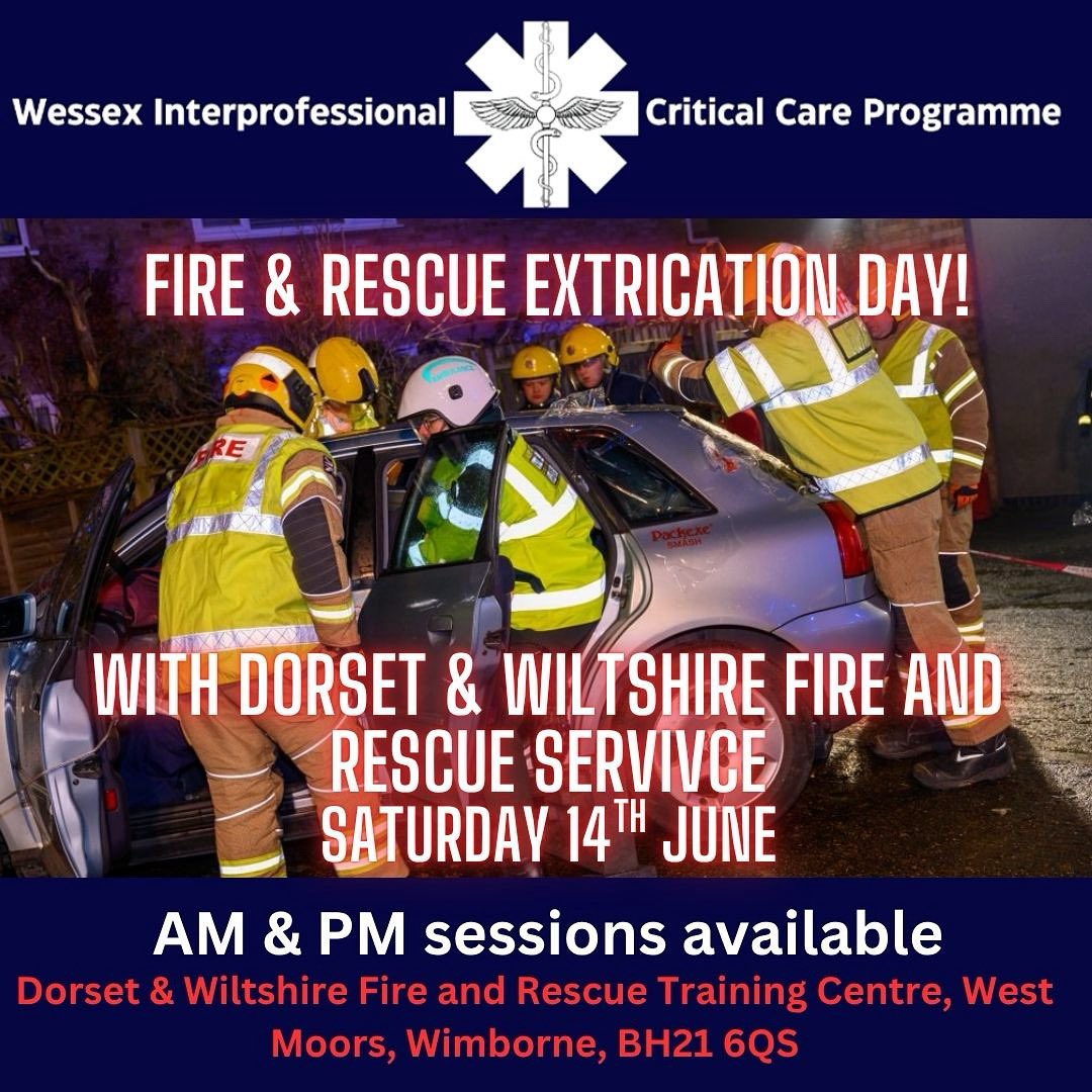 Join us for an epic day of pre-hospital simulation and hands-on learning with real vehicles, fire crews learning extrication skills 👨‍🚒🚑

🗓 Date: Saturday 14th June 2025
📍 Location: BH21 6QS
⏰ Time: Half-day sessions – morning or afternoon
🎟 Tickets: bookwhen.com/wessexccp/e/ev…
