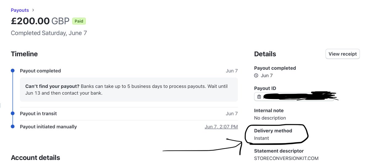 Stripe's dashboard now offers an "Instant Payout" option in addition to standard payouts

0% fee

This screenshot shows the new feature in action

Stripe finally figured out instant payouts ⚡