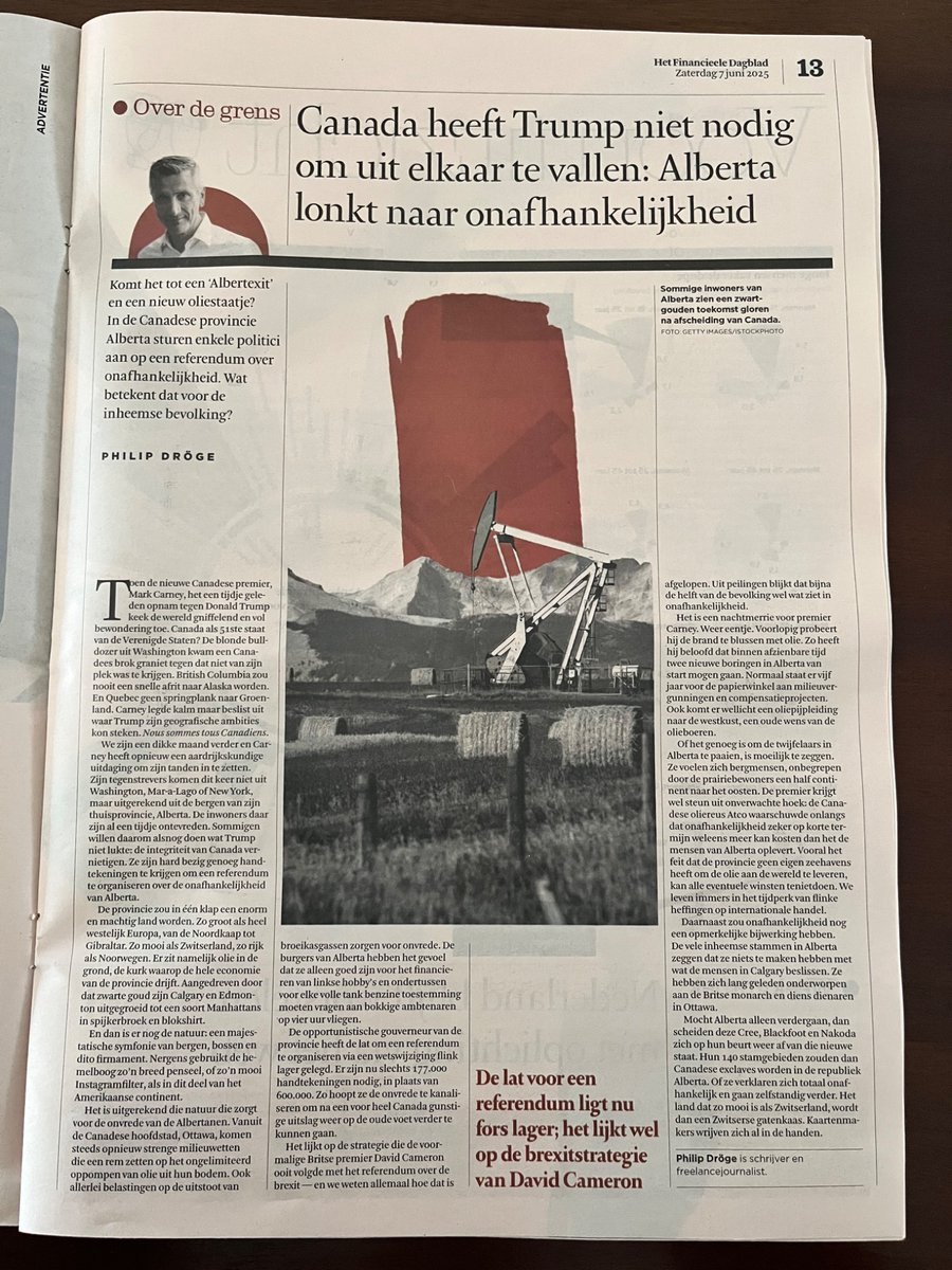 Canada heeft Trump niet nodig om uit elkaar te vallen, mijn rubriek Over de Grens in het <a href="/FD_Nieuws/">FD Nieuws</a> van vandaag. #Canada #AlbertaIndependence