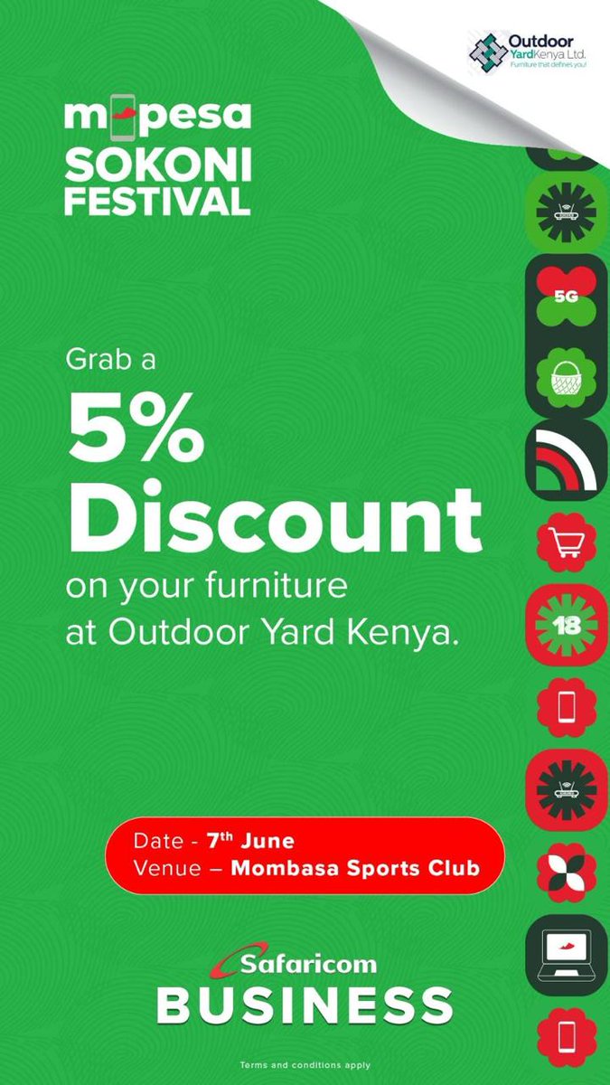 Dorcas Wakio (@wakiodorcas) on Twitter photo The M-PESA Sokoni festival is going down today in Coast pale Mombasa Sports Club Grounds .Check out #CrazyMasokoDeals on phones, electronics, accessories & more.
Link ndio hii masoko.com
There will be good vibes & entertainment !
<a href="/SafaricomPLC/">Safaricom PLC</a>
#mpesasokonifest The M-PESA Sokoni festival is going down today in Coast pale Mombasa Sports Club Grounds .Check out #CrazyMasokoDeals on phones, electronics, accessories & more.
Link ndio hii masoko.com
There will be good vibes & entertainment !
<a href="/SafaricomPLC/">Safaricom PLC</a>
#mpesasokonifest